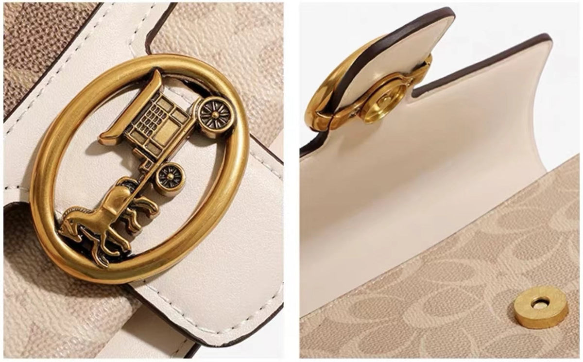 Women’s Patterned Flap Shoulder Bag with Chain Strap