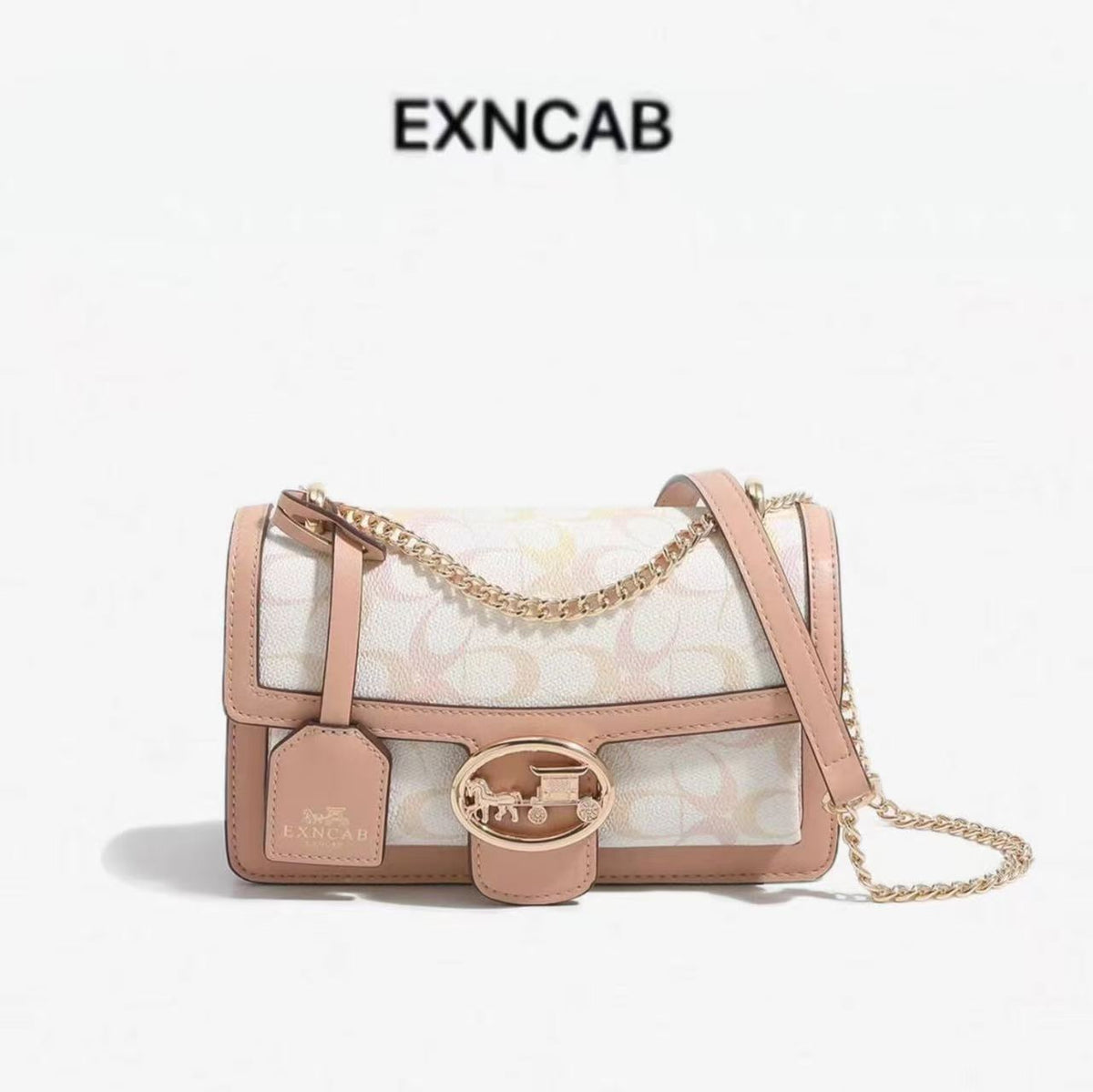 Women’s Patterned Flap Shoulder Bag with Chain Strap