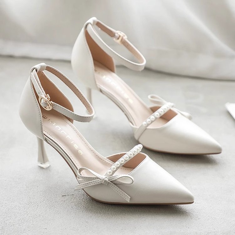 White High Heels Women's Summer 2025 New Comfortable All-match Single-layer Shoes with Niche French Stiletto Shoes