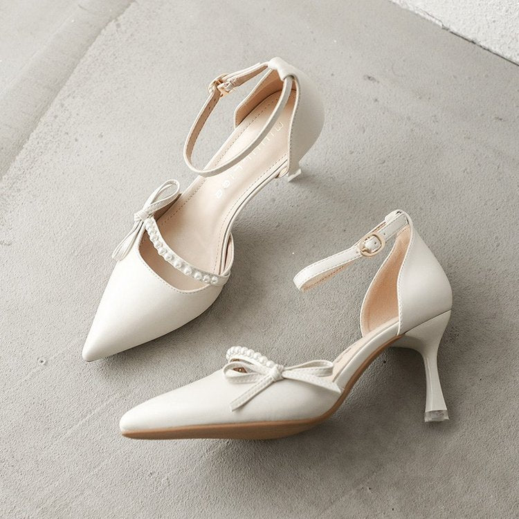 White High Heels Women's Summer 2025 New Comfortable All-match Single-layer Shoes with Niche French Stiletto Shoes