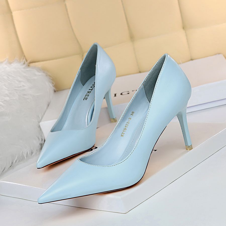 Women’s black pointed toe stiletto pumps classic high heel slip-on dress shoes for office and party wear
